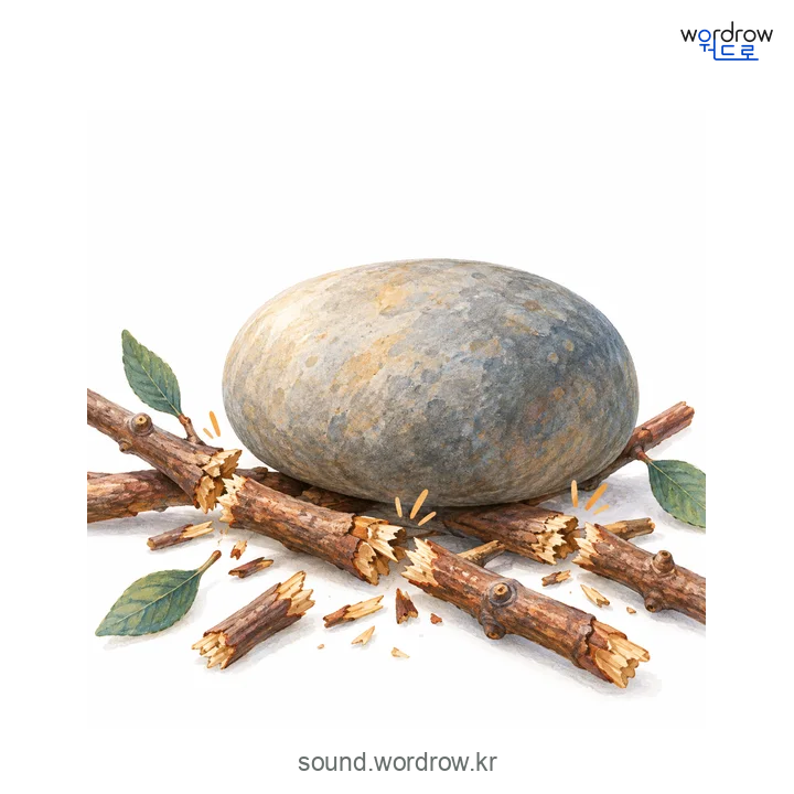 오지직오지직의 소리 발생 장면
