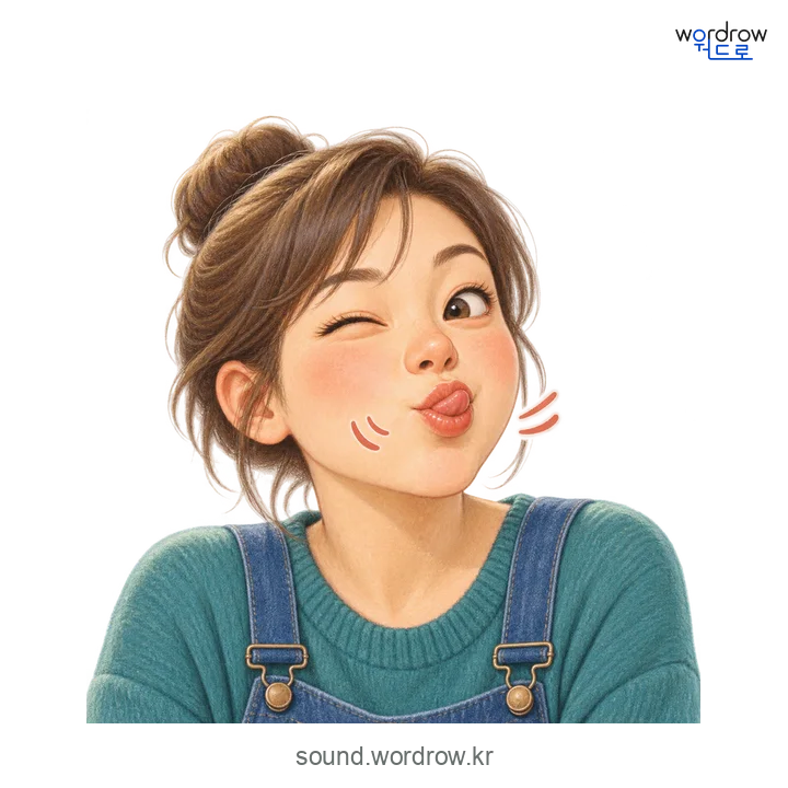 찌덕찌덕의 소리 발생 장면