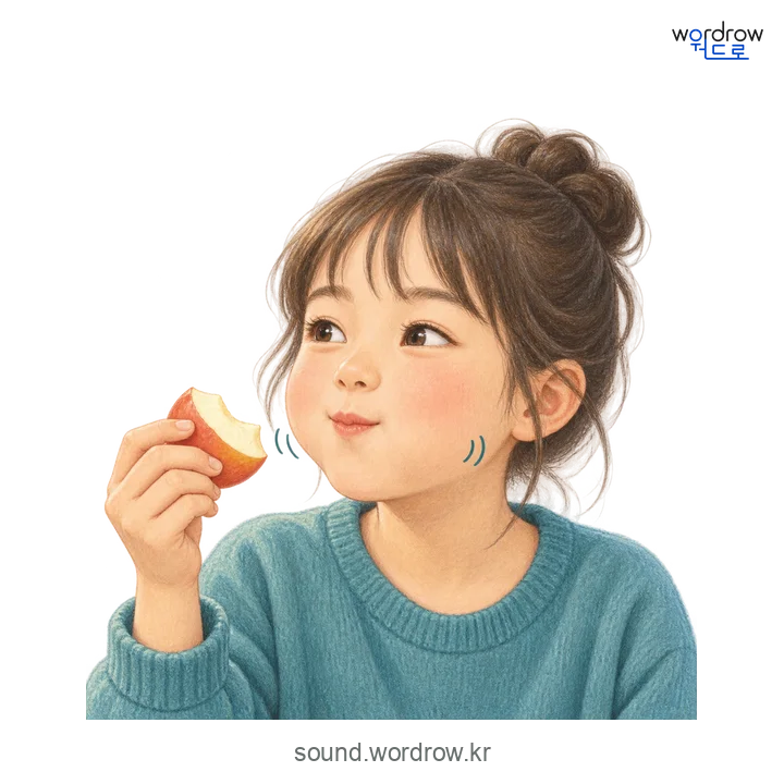 사박사박의 소리 발생 장면